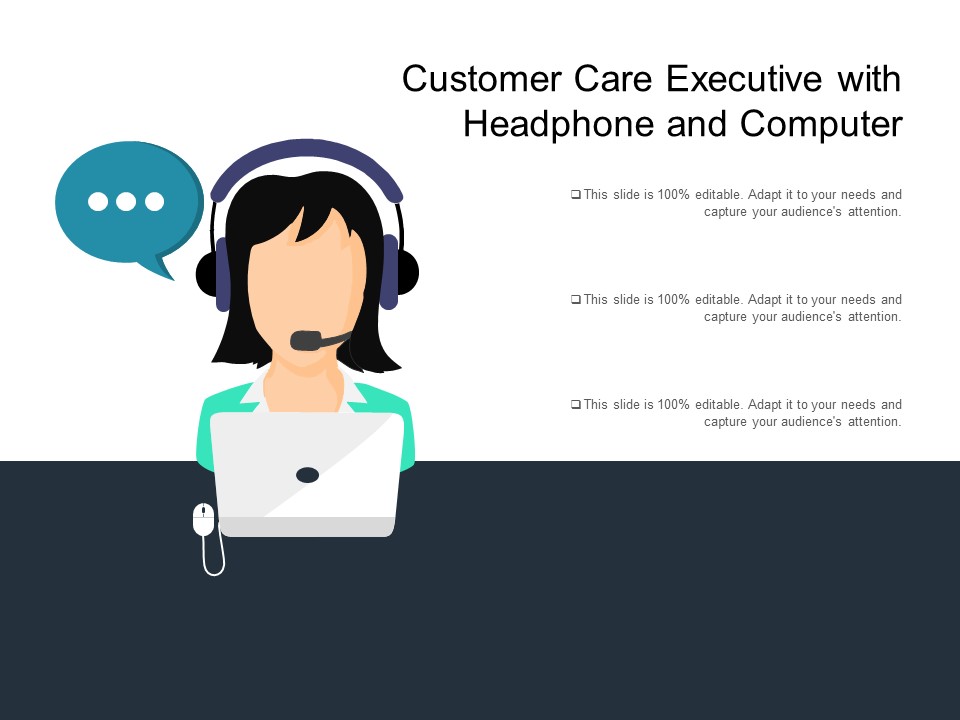 Customer Care Executive With Headphone And Computer Ppt PowerPoint Presentation Icon Outline PDF
