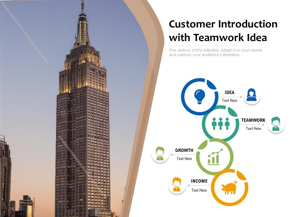 Customer Introduction With Teamwork Idea Ppt PowerPoint Presentation Gallery Background Designs PDF