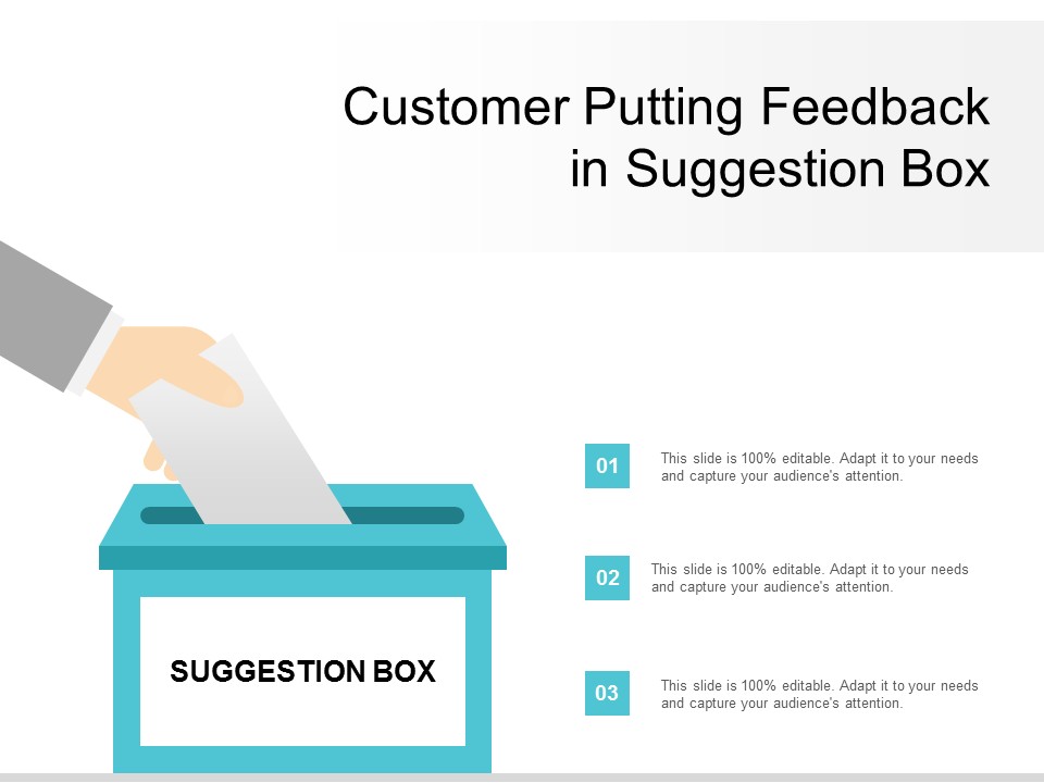 Customer Putting Feedback In Suggestion Box Ppt Powerpoint Presentation Outline Example