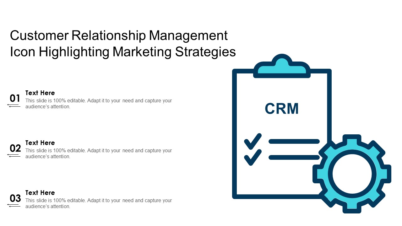 Customer Relationship Management Icon Highlighting Marketing Strategies Background PDF