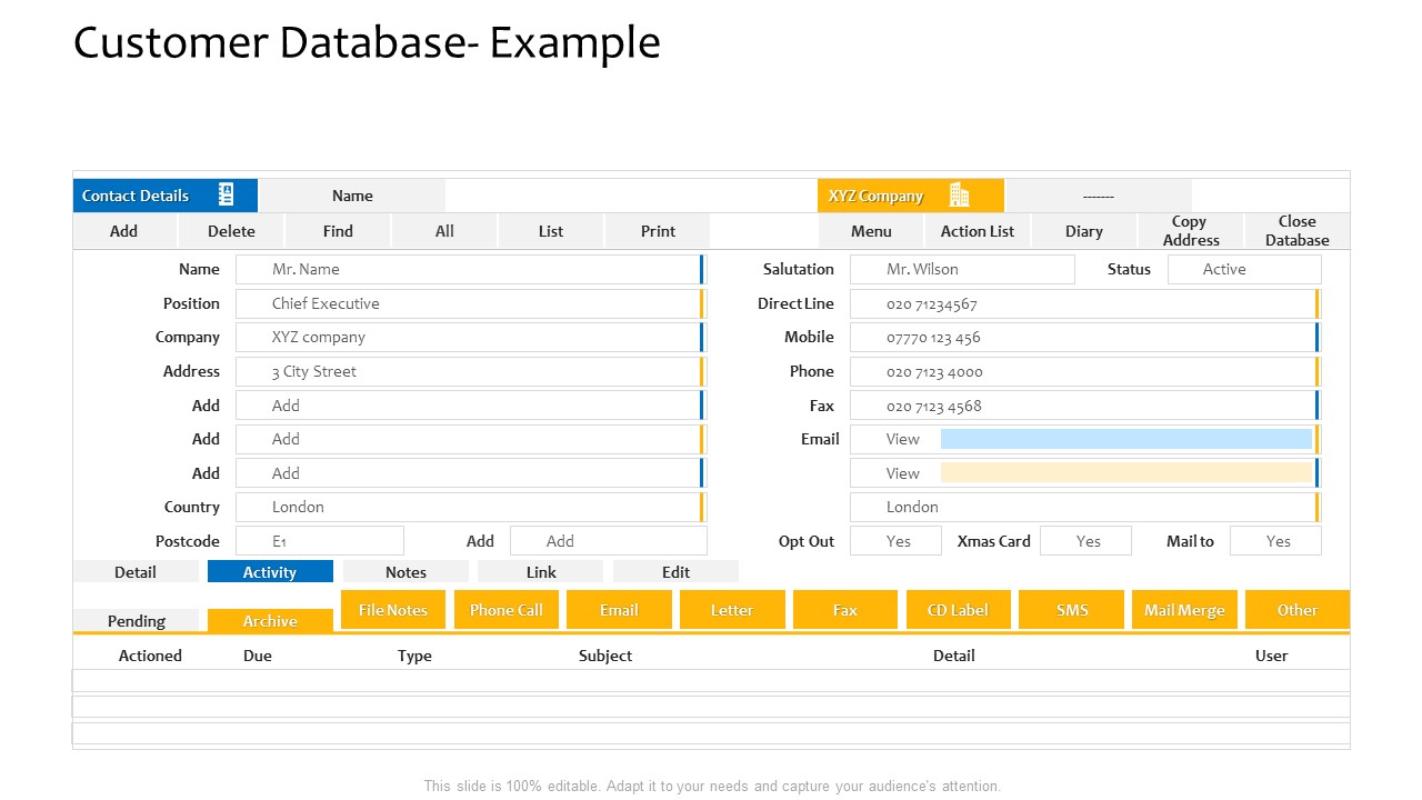 Customer Relationship Management Procedure Customer Database Example Topics PDF