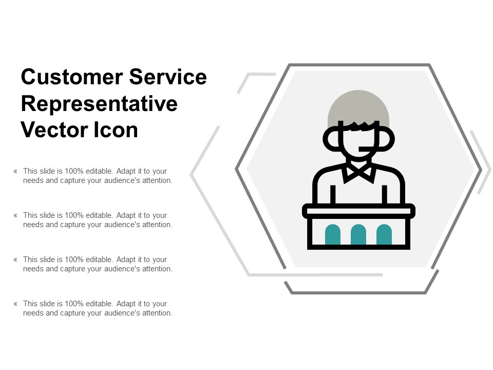 Customer Service Representative Vector Icon Ppt Powerpoint Presentation Gallery Rules