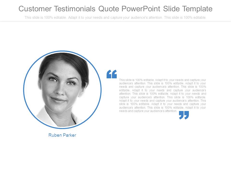 Customer Testimonials Quote Powerpoint Slide Template