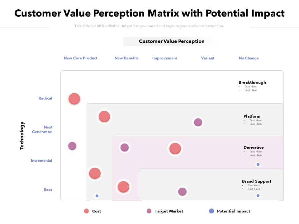 Customer Value Perception Matrix With Potential Impact Ppt PowerPoint Presentation Pictures Ideas PDF