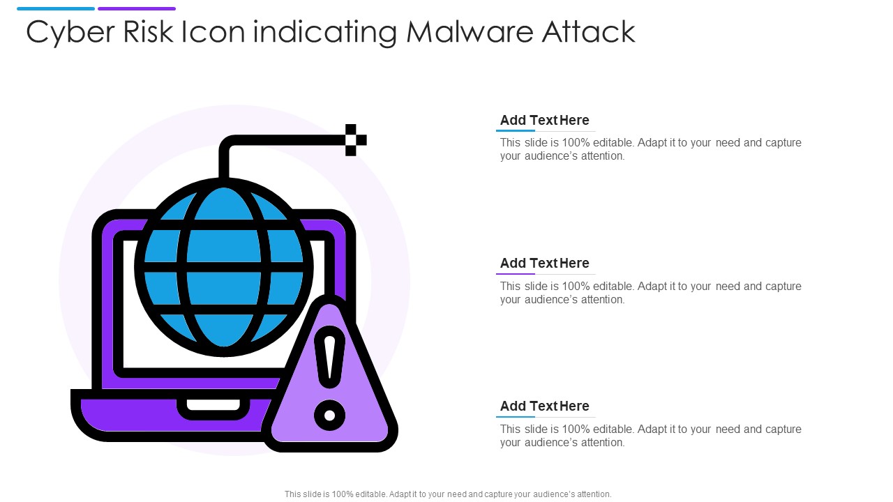 Cyber Risk Icon Indicating Malware Attack Elements PDF