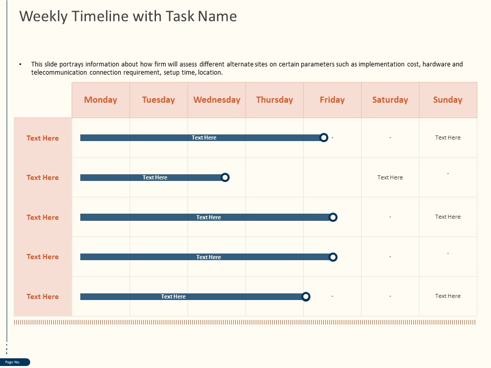 Cyber Security For Your Organization Weekly Timeline With Task Name Ppt Outline Ideas PDF