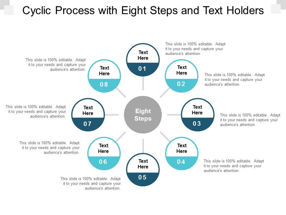 cyclic process with eight steps and text holders ppt powerpoint presentation portfolio design inspiration