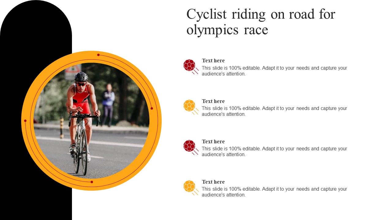 Cyclist Riding On Road For Olympics Race Infographics PDF