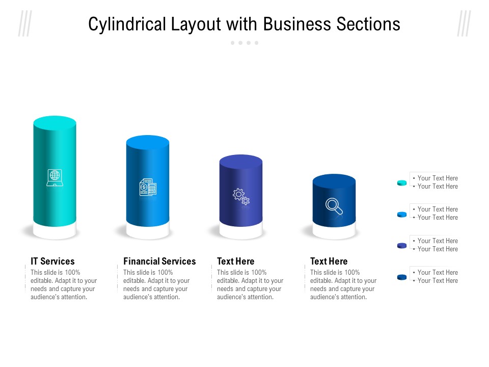 Cylindrical Layout With Business Sections Ppt PowerPoint Presentation Gallery Topics PDF