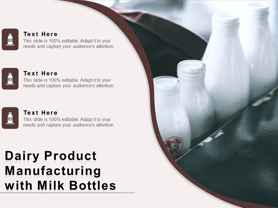Dairy Product Manufacturing With Milk Bottles Ppt PowerPoint Presentation Model Slides PDF