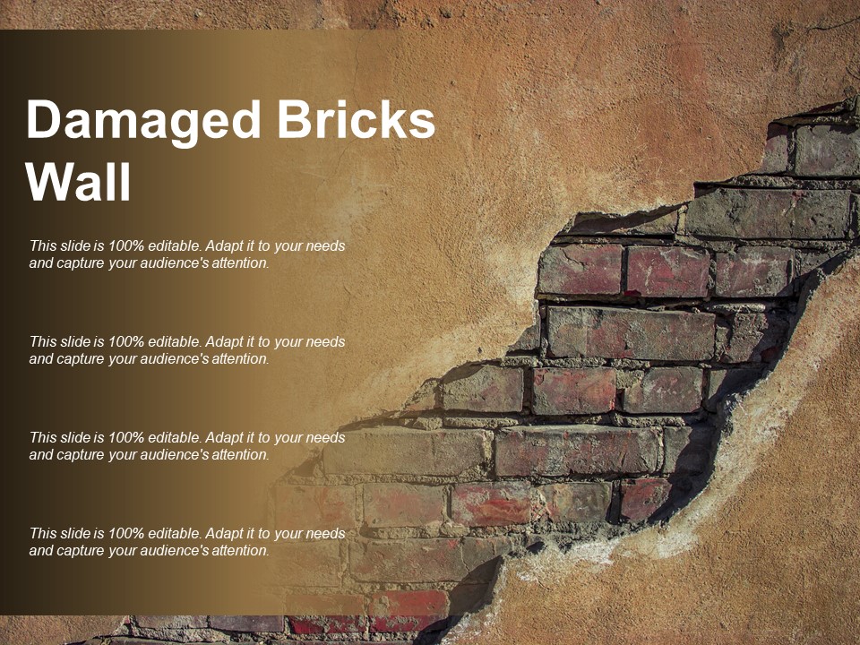 Damaged Bricks Wall Ppt PowerPoint Presentation Layouts Clipart