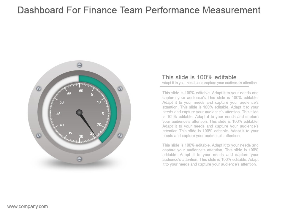Dashboard For Finance Team Performance Measurement Ppt Icon