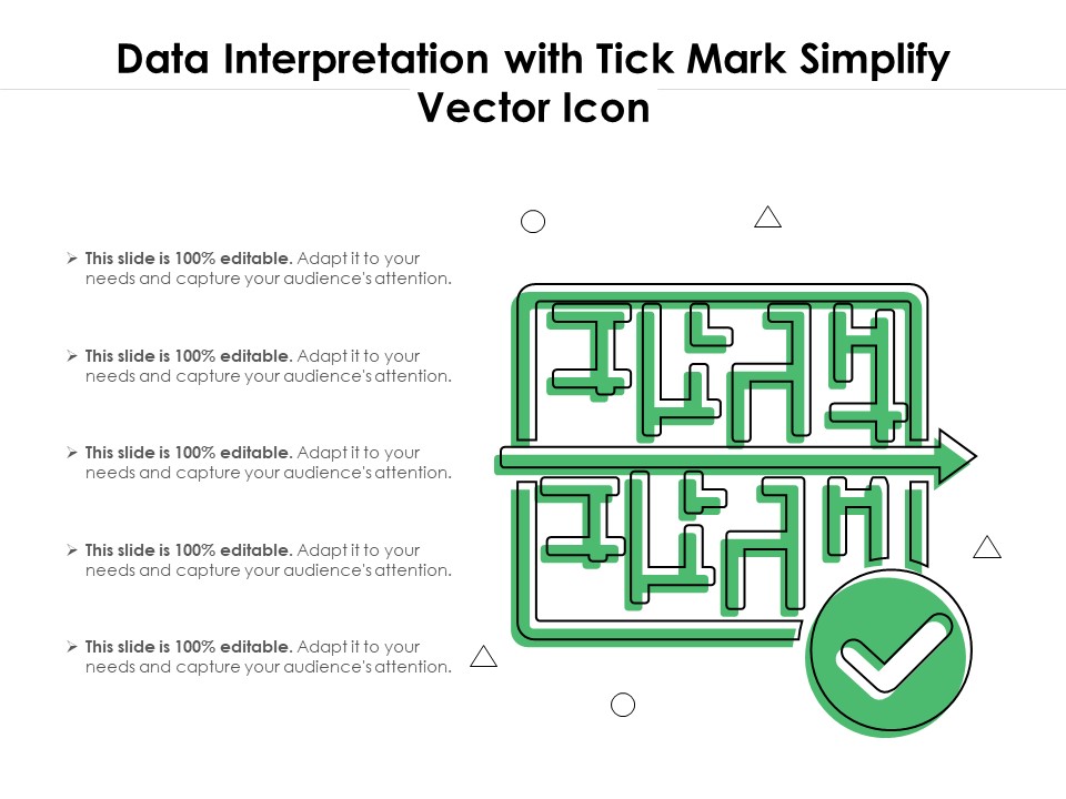 Data Interpretation With Tick Mark Simplify Vector Icon Ppt PowerPoint Presentation Gallery Format Ideas PDF