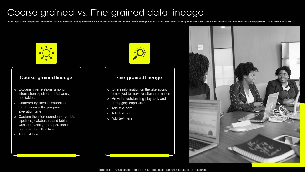 Data Lineage Implementation Coarse Grained Vs Fine Grained Data Lineage Icons PDF