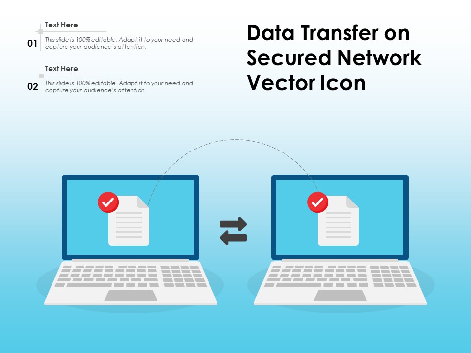 Data Transfer On Secured Network Vector Icon Ppt PowerPoint Presentation File Demonstration PDF