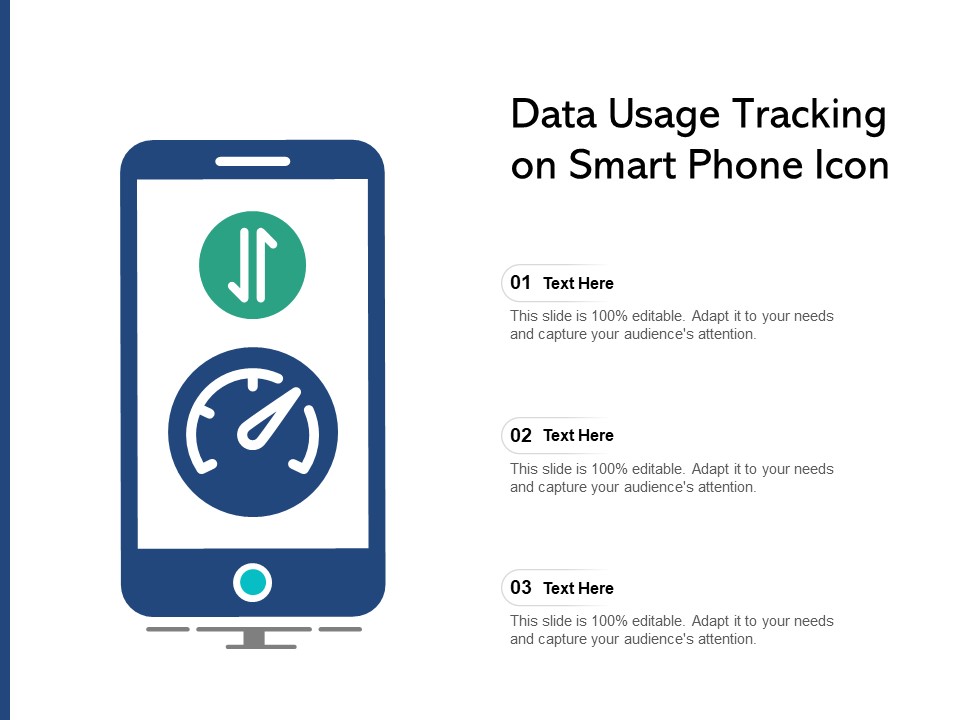 Data Usage Tracking On Smart Phone Icon Ppt PowerPoint Presentation Styles Design Templates PDF