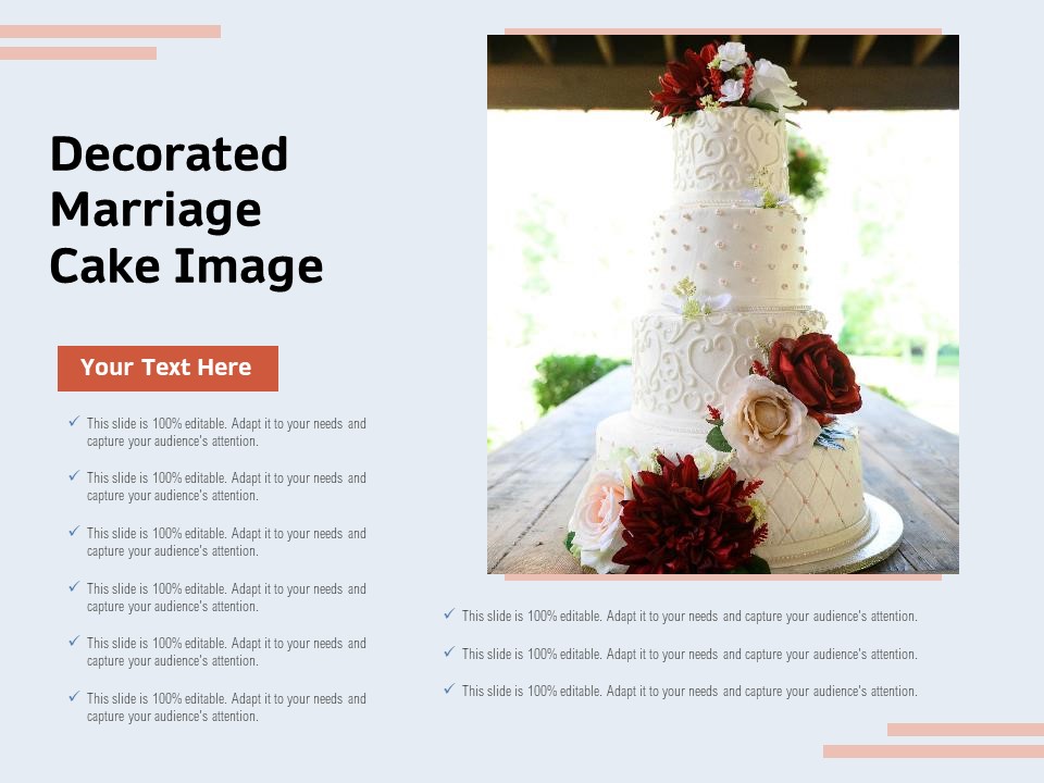 Decorated Marriage Cake Image Ppt PowerPoint Presentation Outline Ideas PDF
