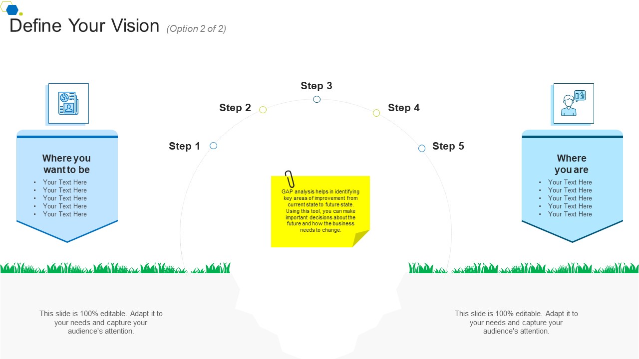 Define Your Vision Step Corporate Transformation Strategic Outline Elements PDF