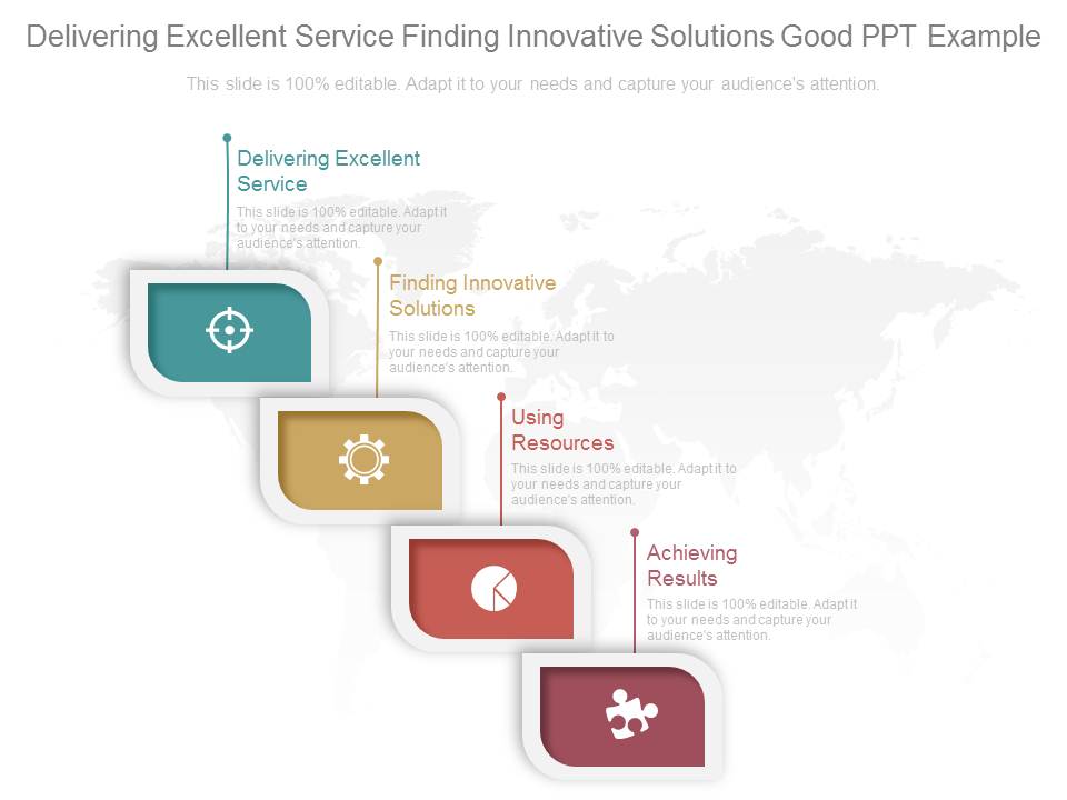 Delivering Excellent Service Finding Innovative Solutions Good Ppt Example