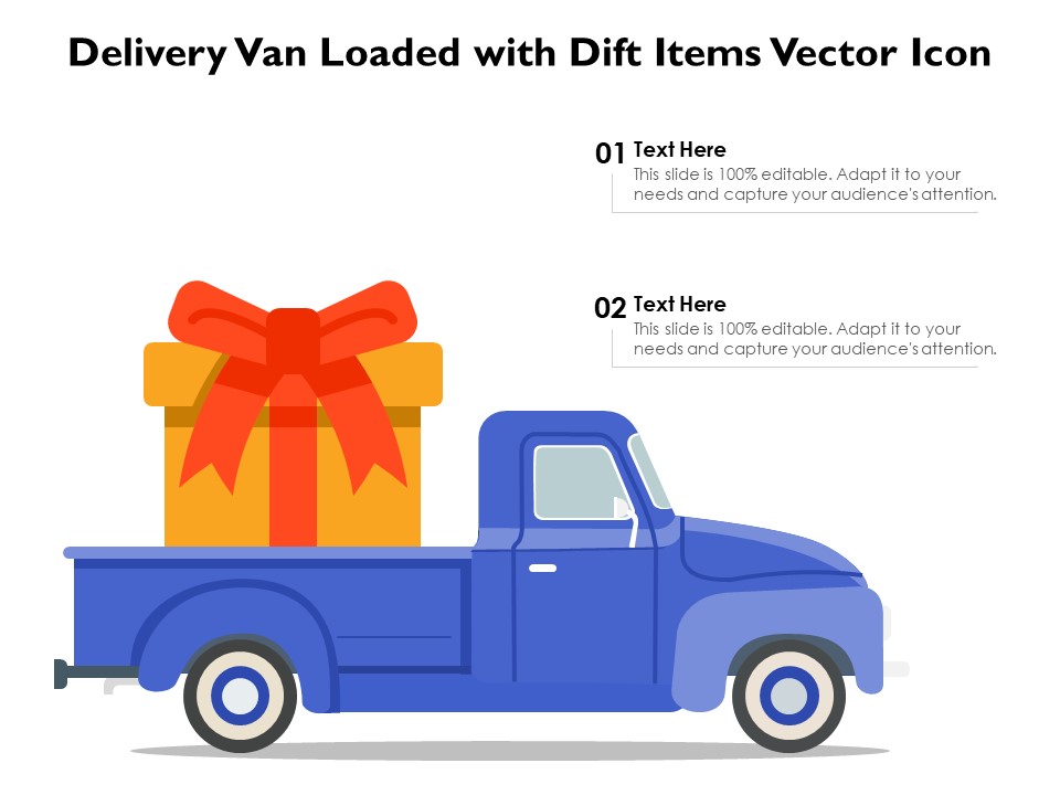 Delivery Van Loaded With Dift Items Vector Icon Ppt PowerPoint Presentation Gallery Influencers PDF