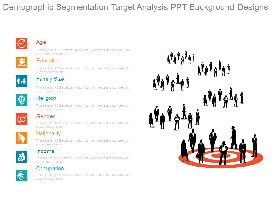 Demographic Segmentation Target Analysis Ppt Background Designs