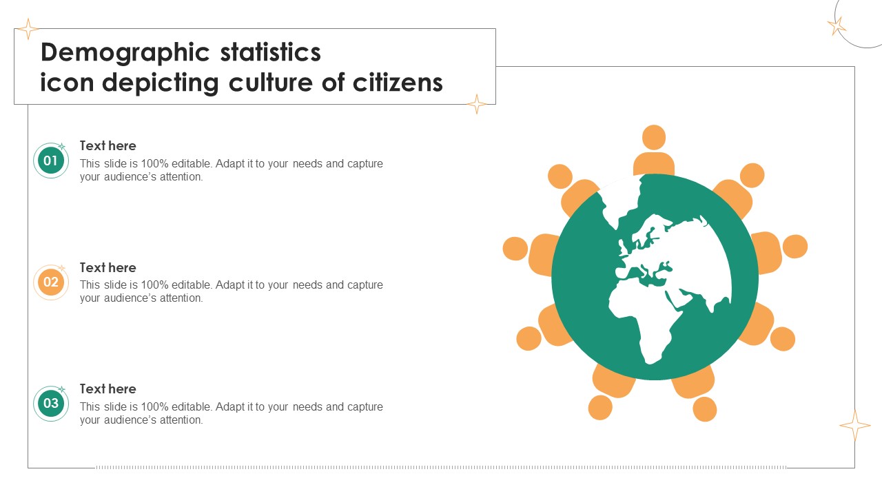 Demographic Statistics Icon Depicting Culture Of Citizens Themes PDF