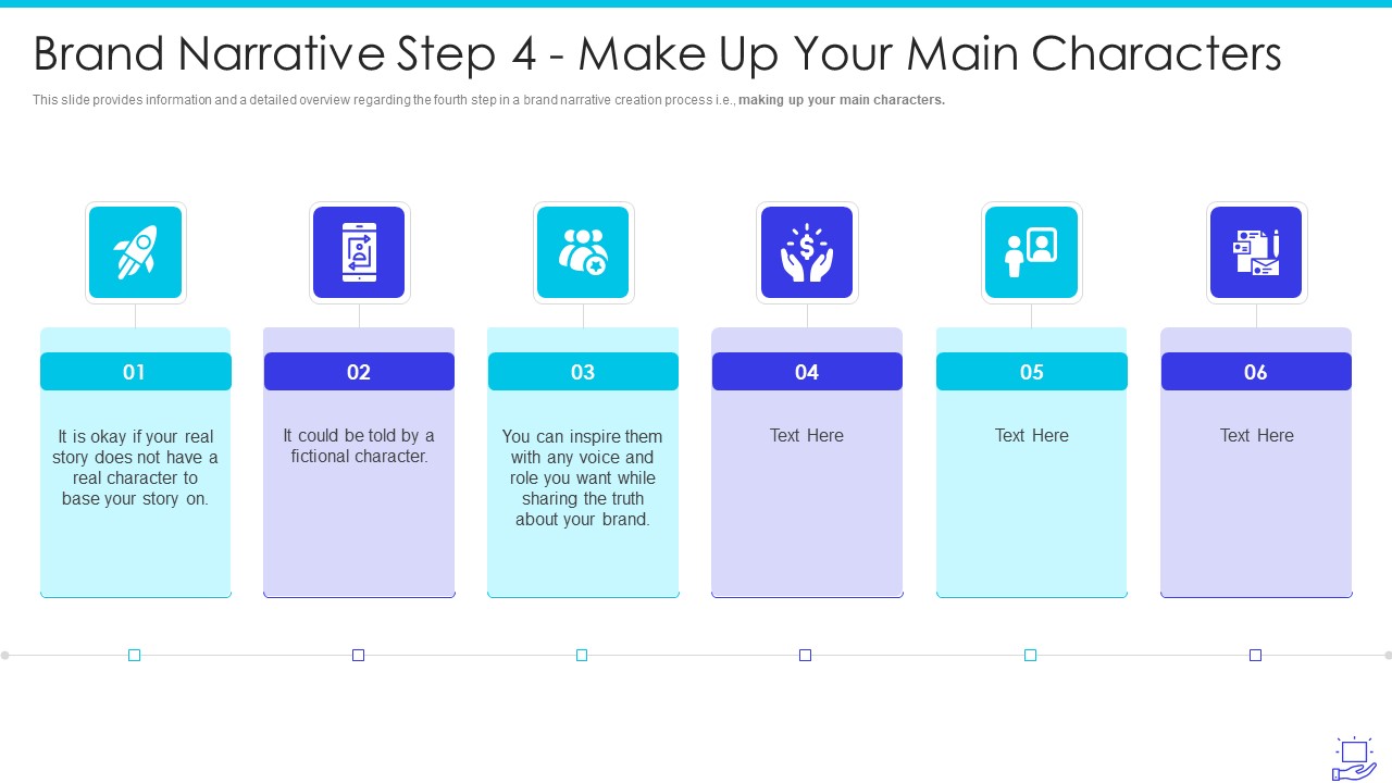 Deploying Brand Storytelling Influence Customer Brand Narrative Step 4 Make Up Your Main Characters Topics PDF