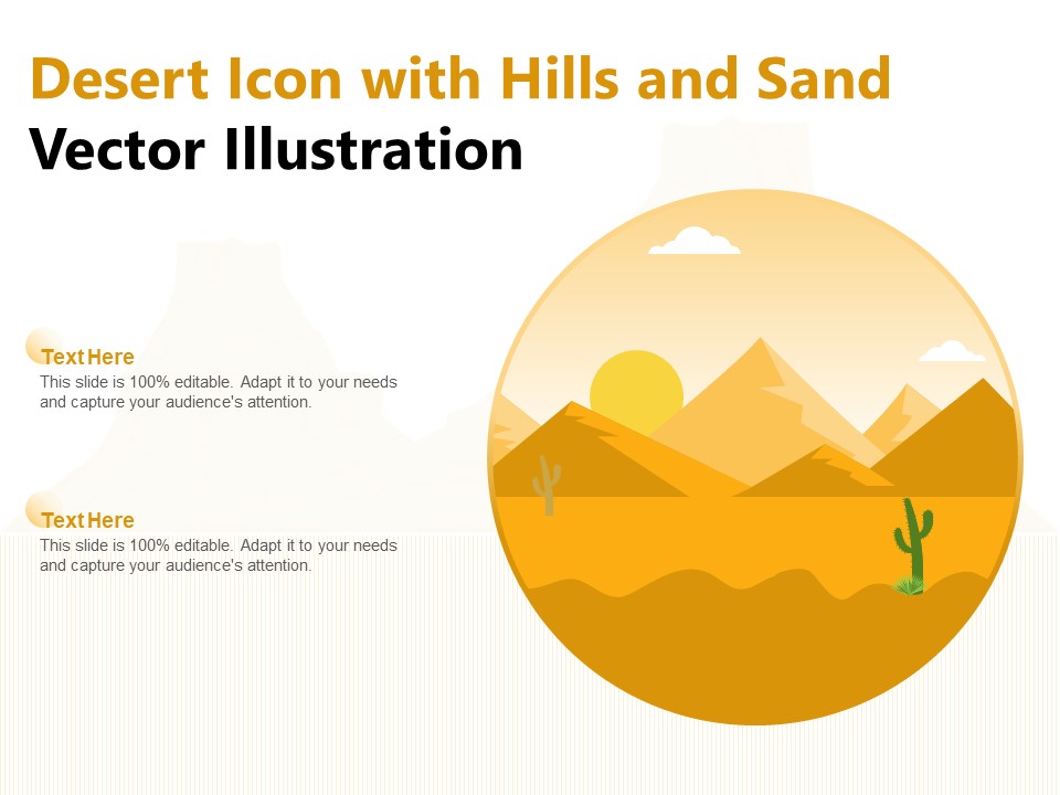 Desert Icon With Hills And Sand Vector Illustration Ppt PowerPoint Presentation Professional Templates PDF