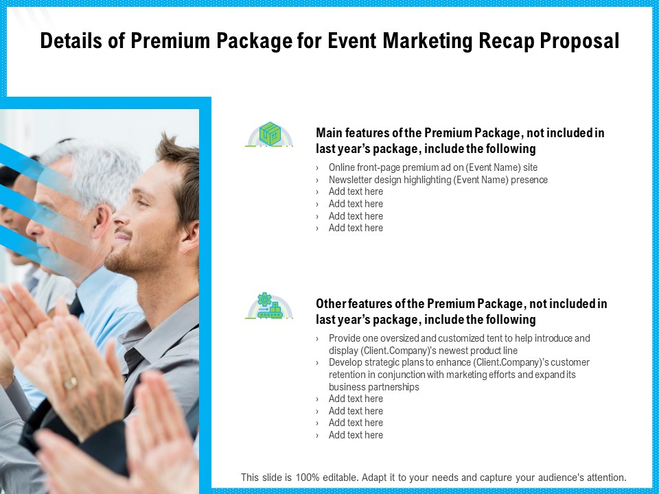 Details Of Premium Package For Event Marketing Recap Proposal Ppt Portfolio Model PDF