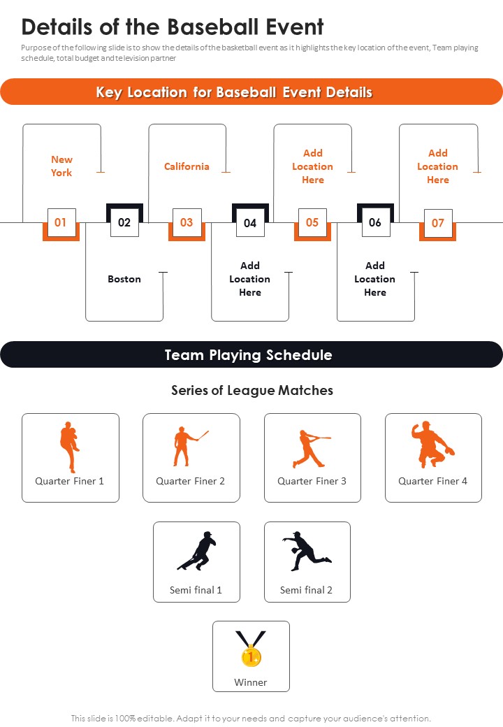 Details Of The Baseball Event One Pager Sample Example Document