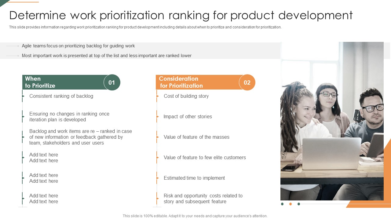 Determine Work Prioritization Ranking For Product Development Playbook For Agile Elements PDF