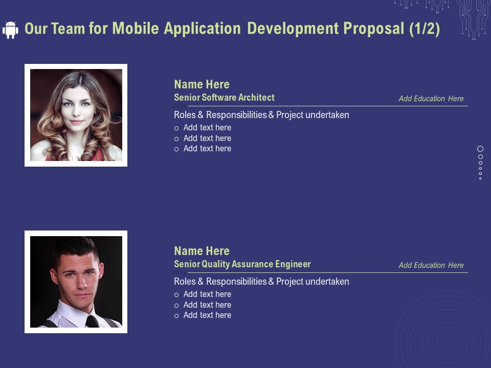 Develop Cellphone Apps Our Team For Mobile Application Development Proposal Quality Formats PDF