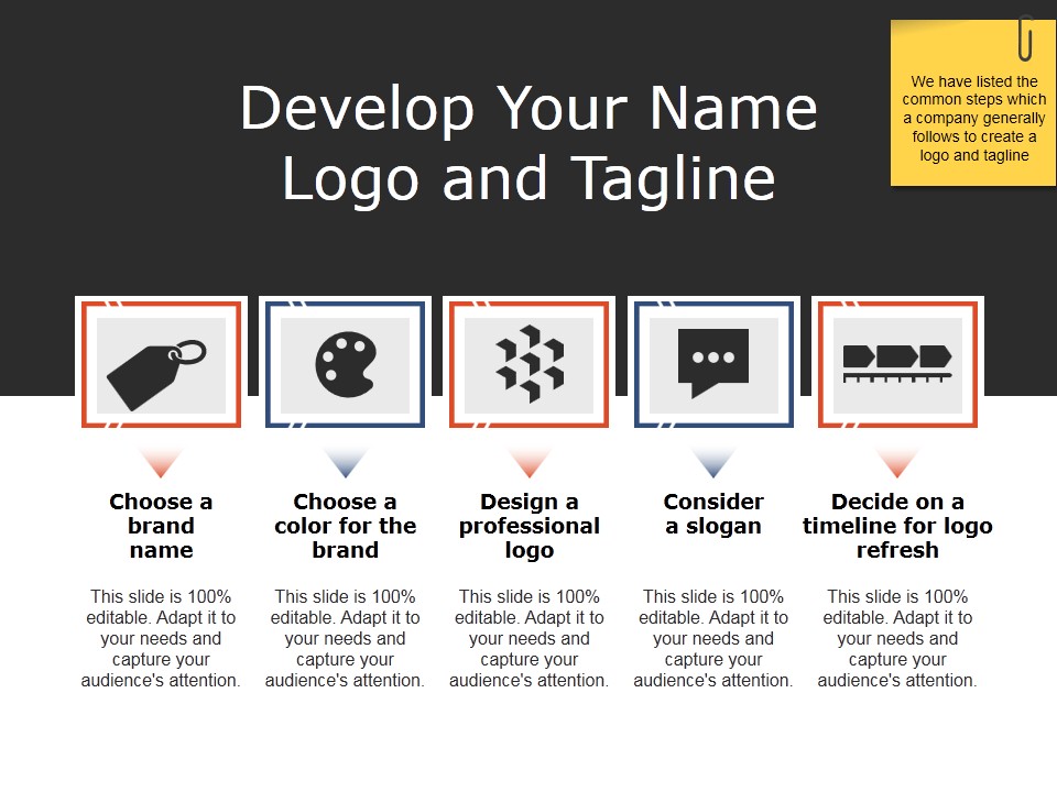 Develop Your Name Logo And Tagline Ppt PowerPoint Presentation Summary Designs Download