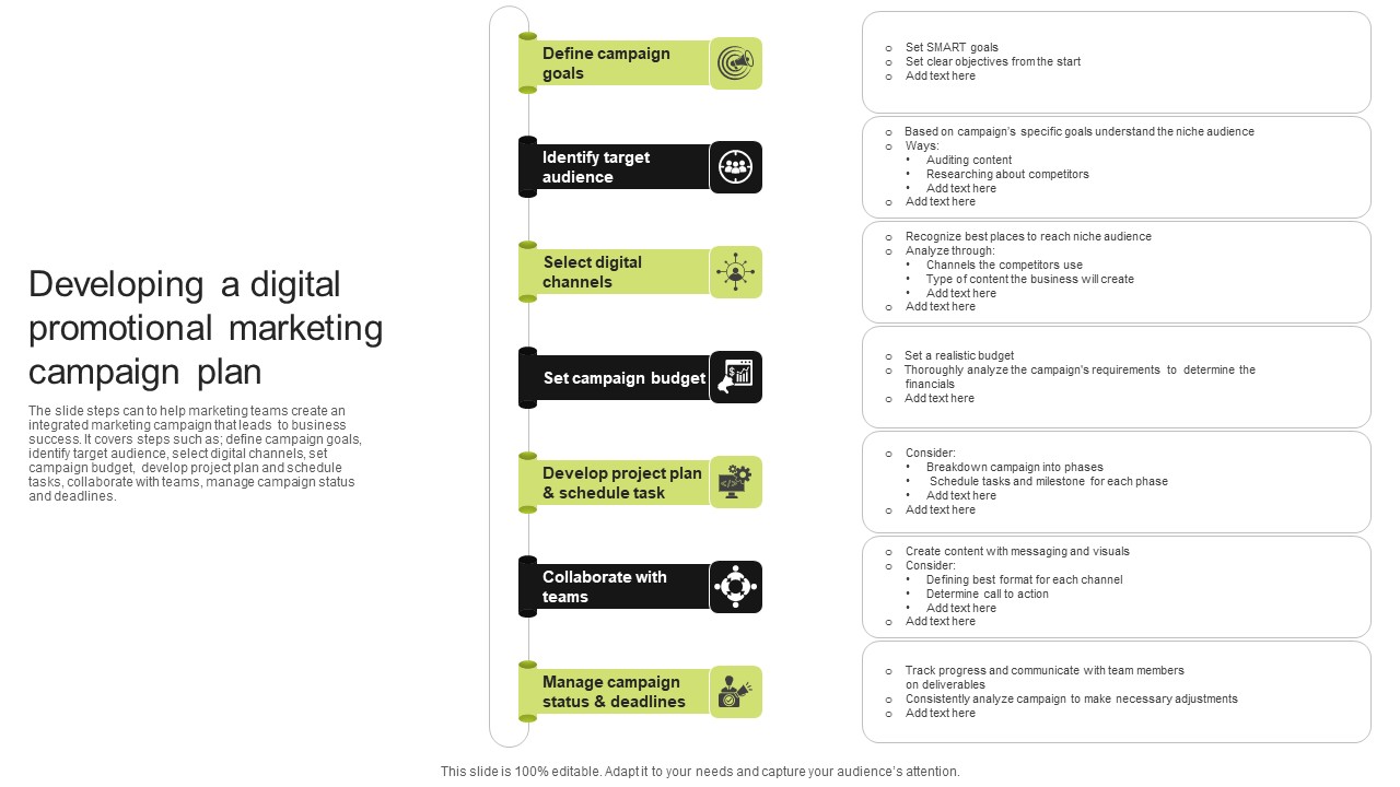Developing A Digital Promotional Marketing Campaign Plan Diagrams PDF
