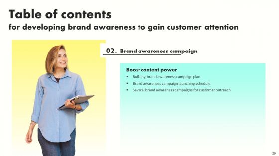 Developing Brand Awareness To Gain Customer Attention Ppt PowerPoint Presentation Complete Deck With Slides