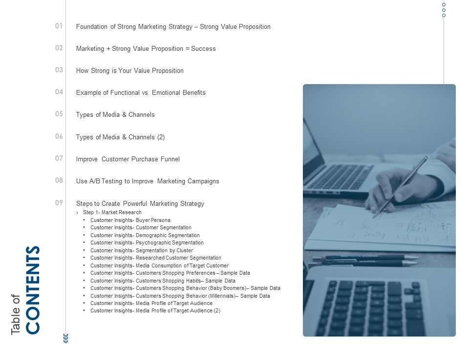 Developing Implementing Organization Marketing Promotional Strategies Table Of Contents Buyer Sample PDF