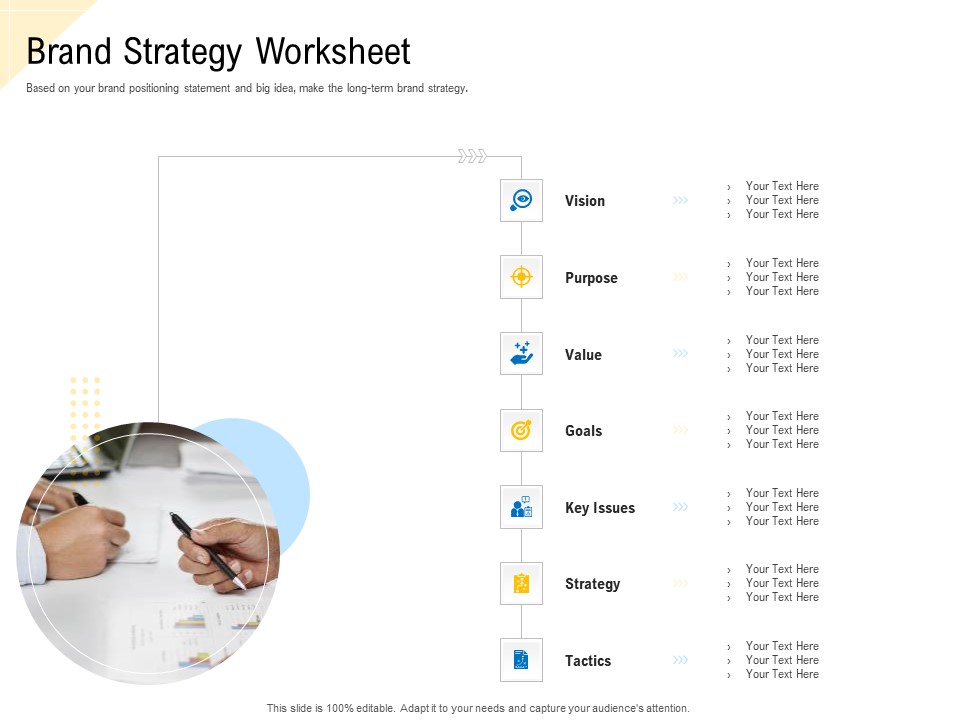 Developing Market Positioning Strategy Brand Strategy Worksheet Portrait PDF