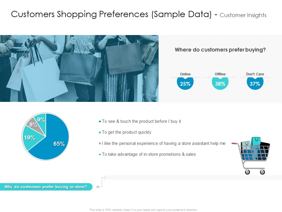 Developing New Sales And Marketing Strategic Approach Customers Shopping Preferences Sample Data And Customer Insights Portrait