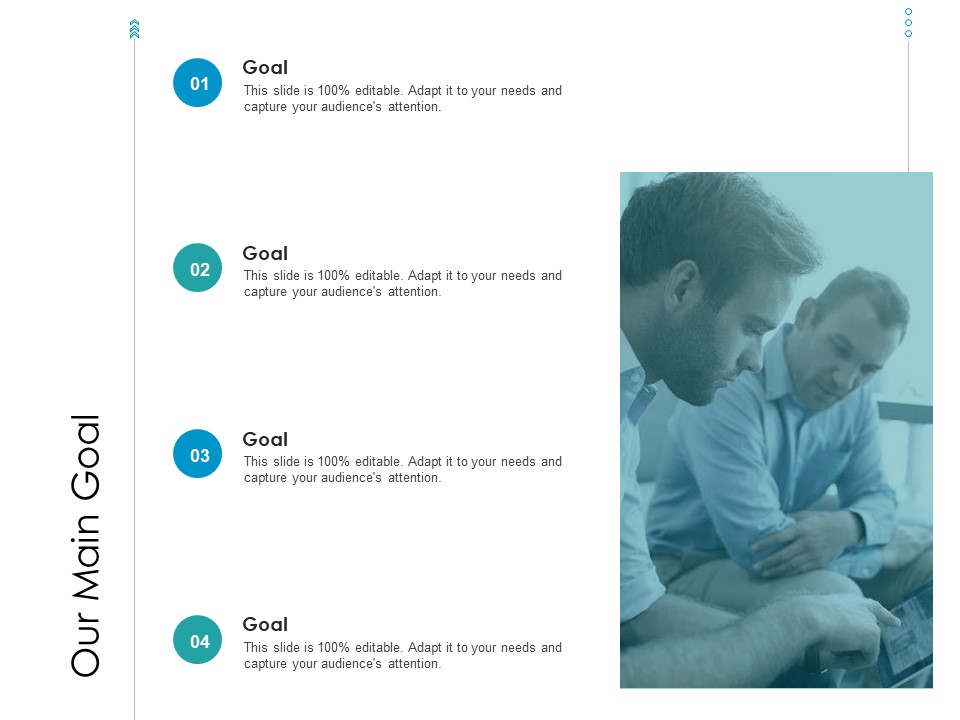 Developing New Sales And Marketing Strategic Approach Our Main Goal Ppt PowerPoint Presentation Ideas Gridlines PDF