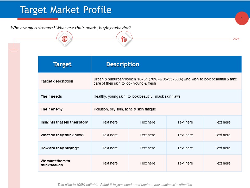 Developing Product Planning Strategies Target Market Profile Ppt PowerPoint Presentation Model Visuals PDF