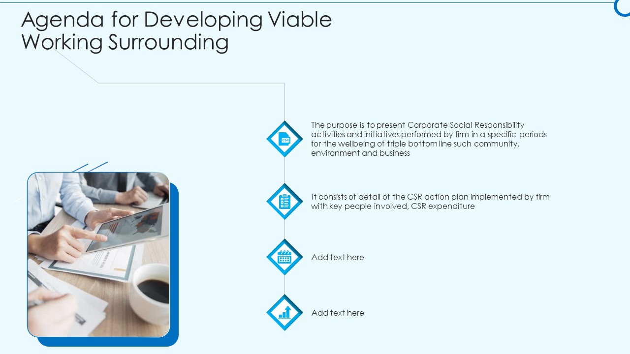 Developing Viable Working Surrounding Agenda For Developing Viable Working Surrounding Infographics PDF