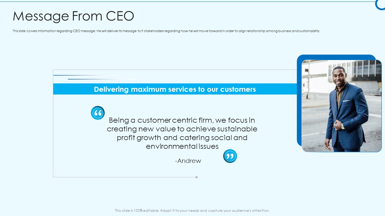 Developing Viable Working Surrounding Message From CEO Inspiration PDF