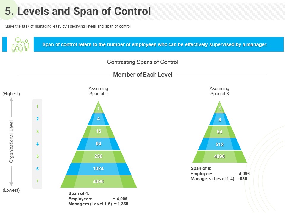 Developing Work Force Management Plan Model 5 Levels And Span Of Control Sample PDF