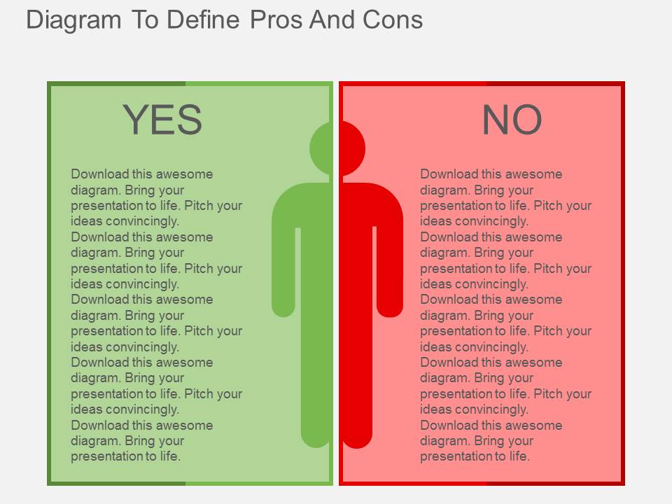Diagram To Define Pros And Cons Powerpoint Templates