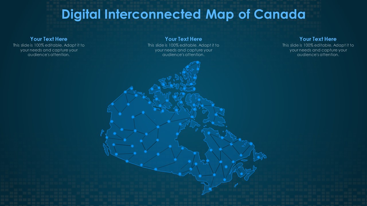 Digital Interconnected Map Of Canada Template PDF