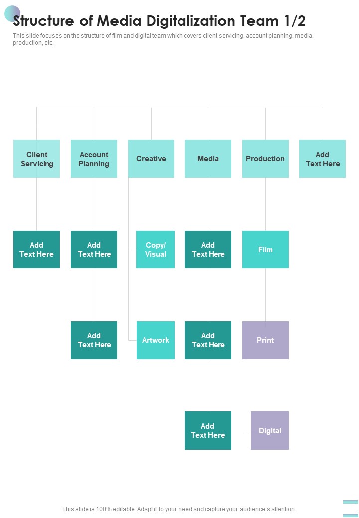 Digital Media Service Proposal Structure Of Media Digitalization Team One Pager Sample Example Document