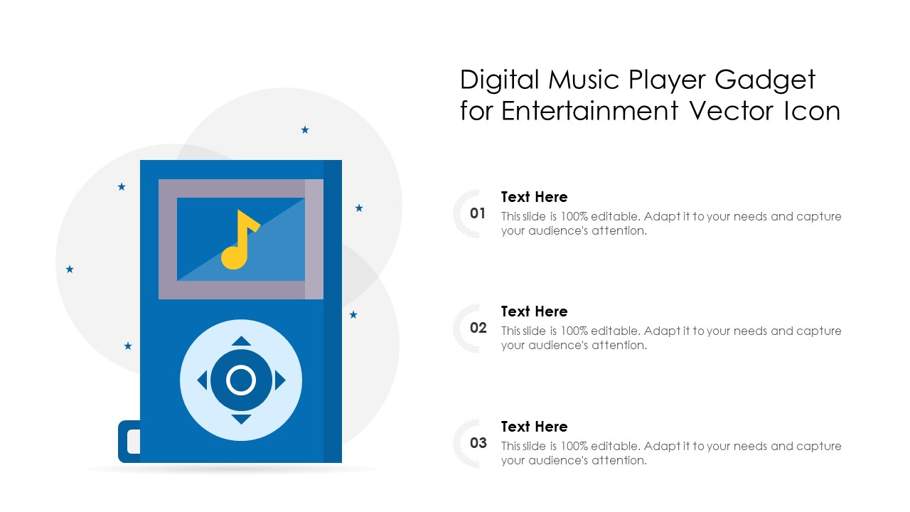 Digital Music Player Gadget For Entertainment Vector Icon Ppt PowerPoint Presentation Icon Gallery PDF
