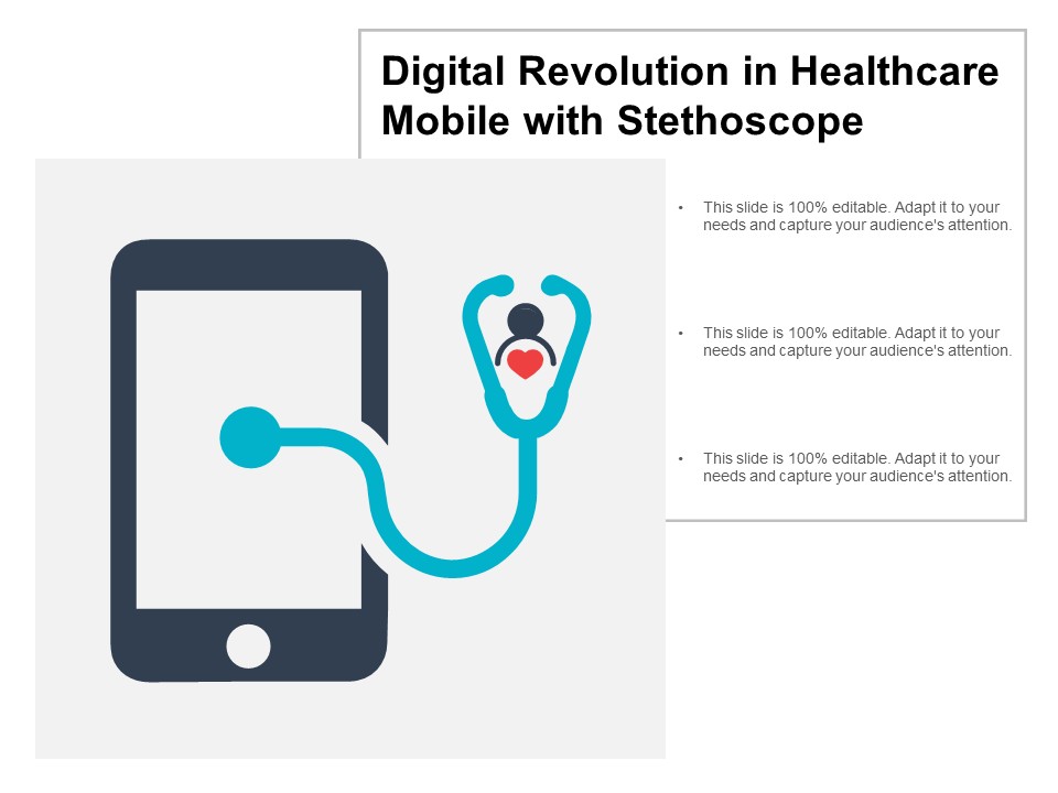 Digital Revolution In Healthcare Mobile With Stethoscope Ppt Powerpoint Presentation File Outline