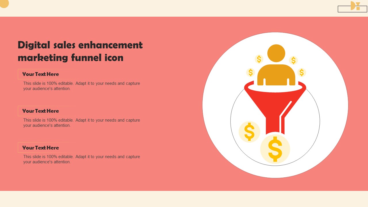 Digital Sales Enhancement Marketing Funnel Icon Template PDF