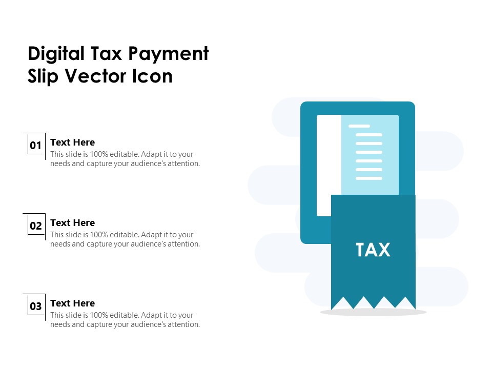 Digital Tax Payment Slip Vector Icon Ppt PowerPoint Presentation Outline Tips PDF